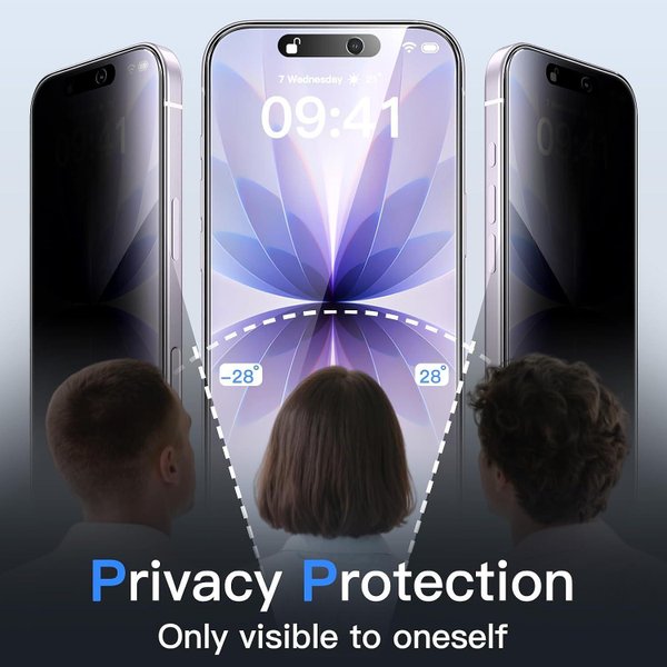 Privacy 5D Стъклен протектор за Apple iPhone 17 - Anti Spy - Tempered glass